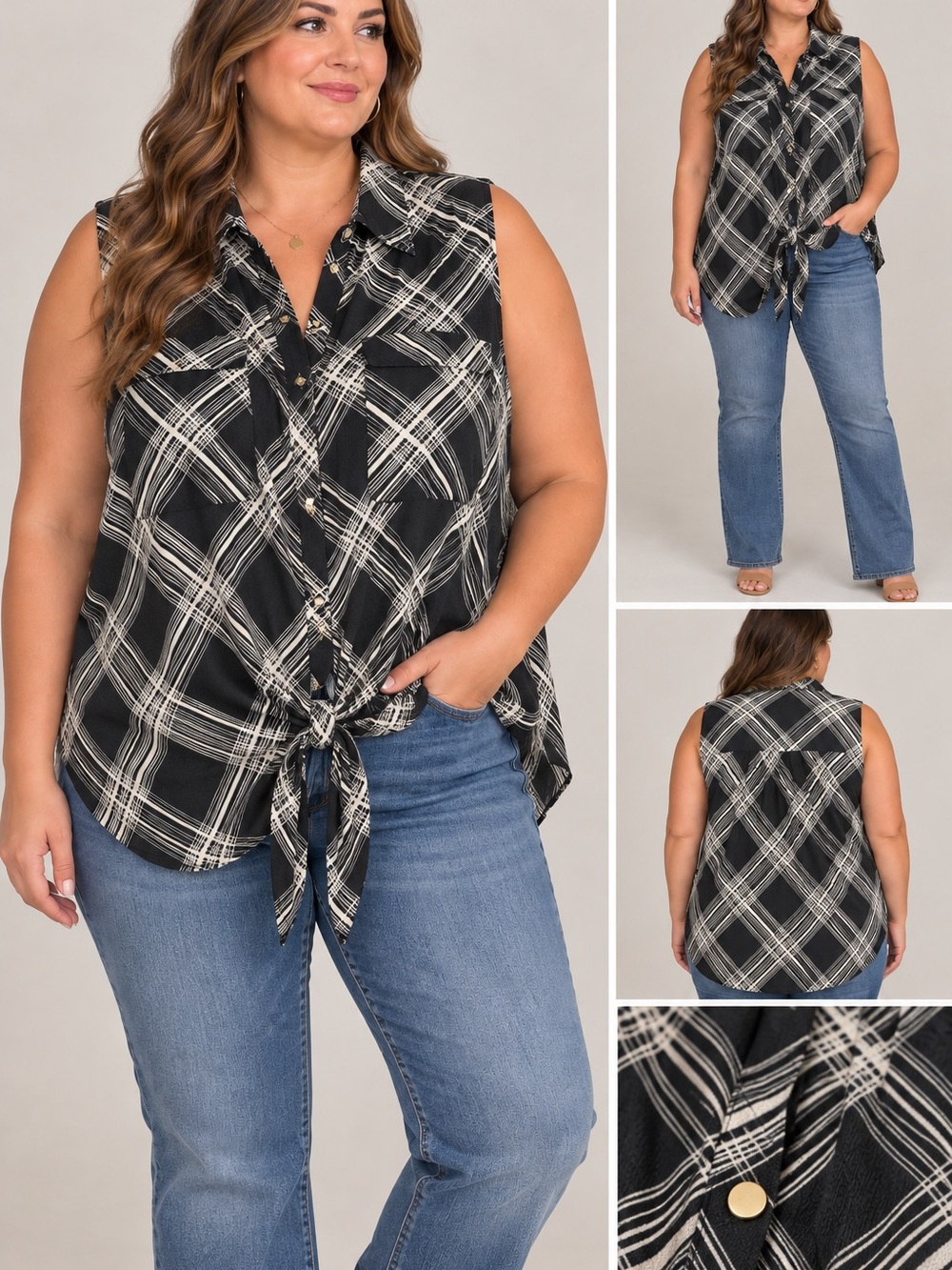 Sleeveless Tie-Front Top Women's